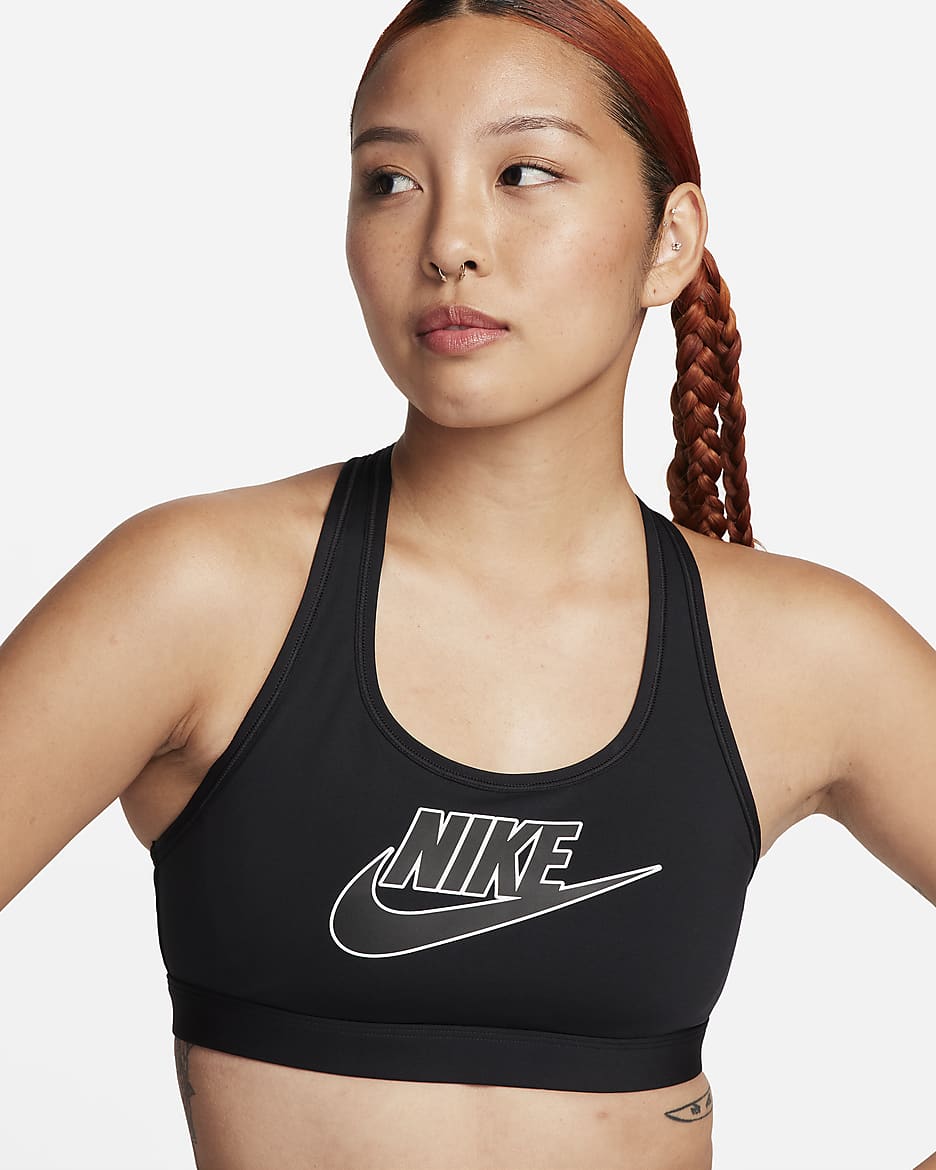 NIKE公式】ナイキ スウッシュ ミディアムサポート ウィメンズ パッディド ロゴ スポーツブラ.オンラインストア (通販サイト)